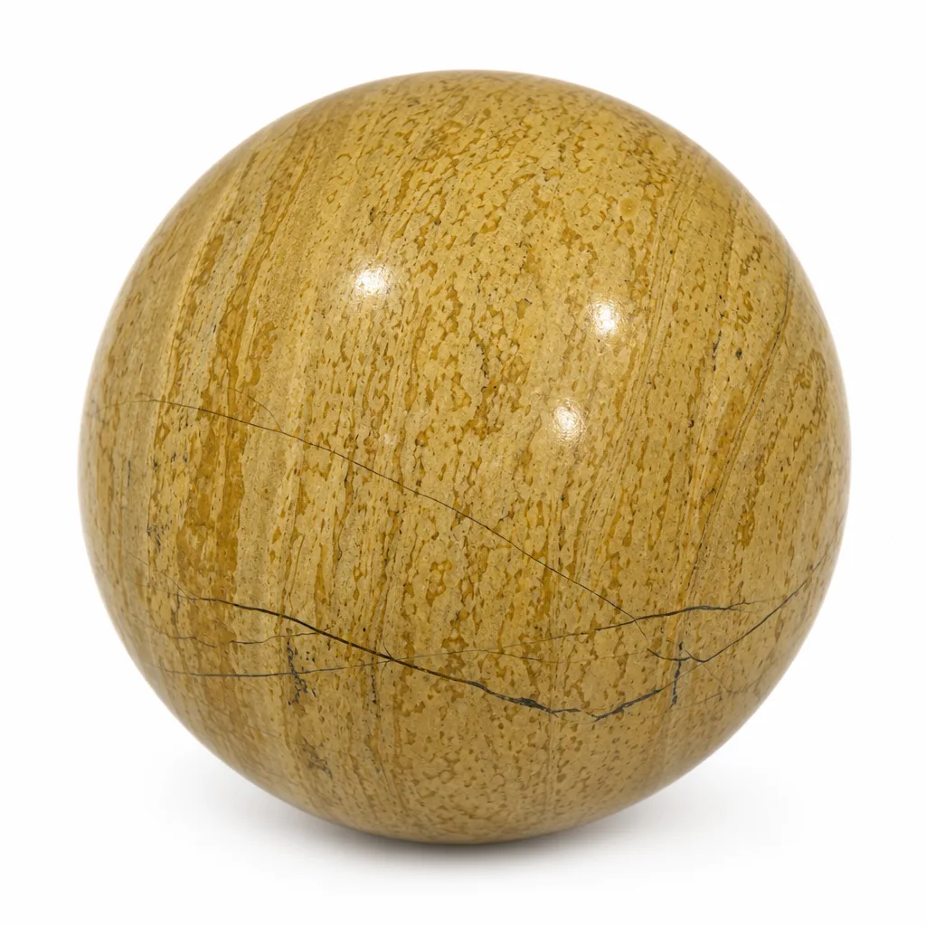 Premium Handcrafted Yellow Jade Sphere – Chakra Healing & Energy Protection for Meditation, Yoga, Home & Wellness Spaces