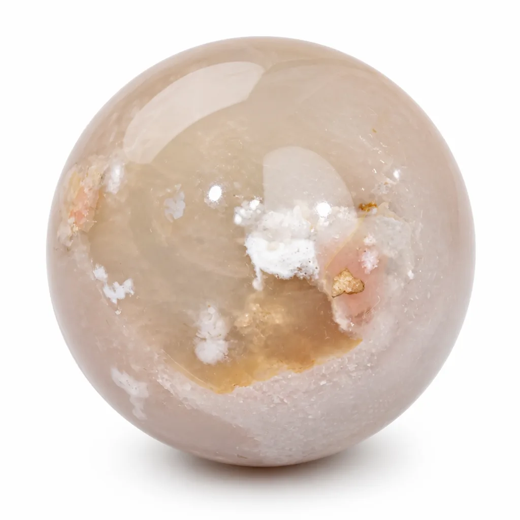 Cherry Blossom Agate Sphere for Meditation & Altar Decor | Premium Metaphysical Collection