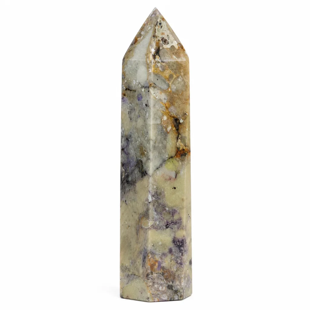 Charoite Crystal Pillar – Handcrafted Healing & Chakra Energy for Meditation, Yoga, & Spiritual Spaces