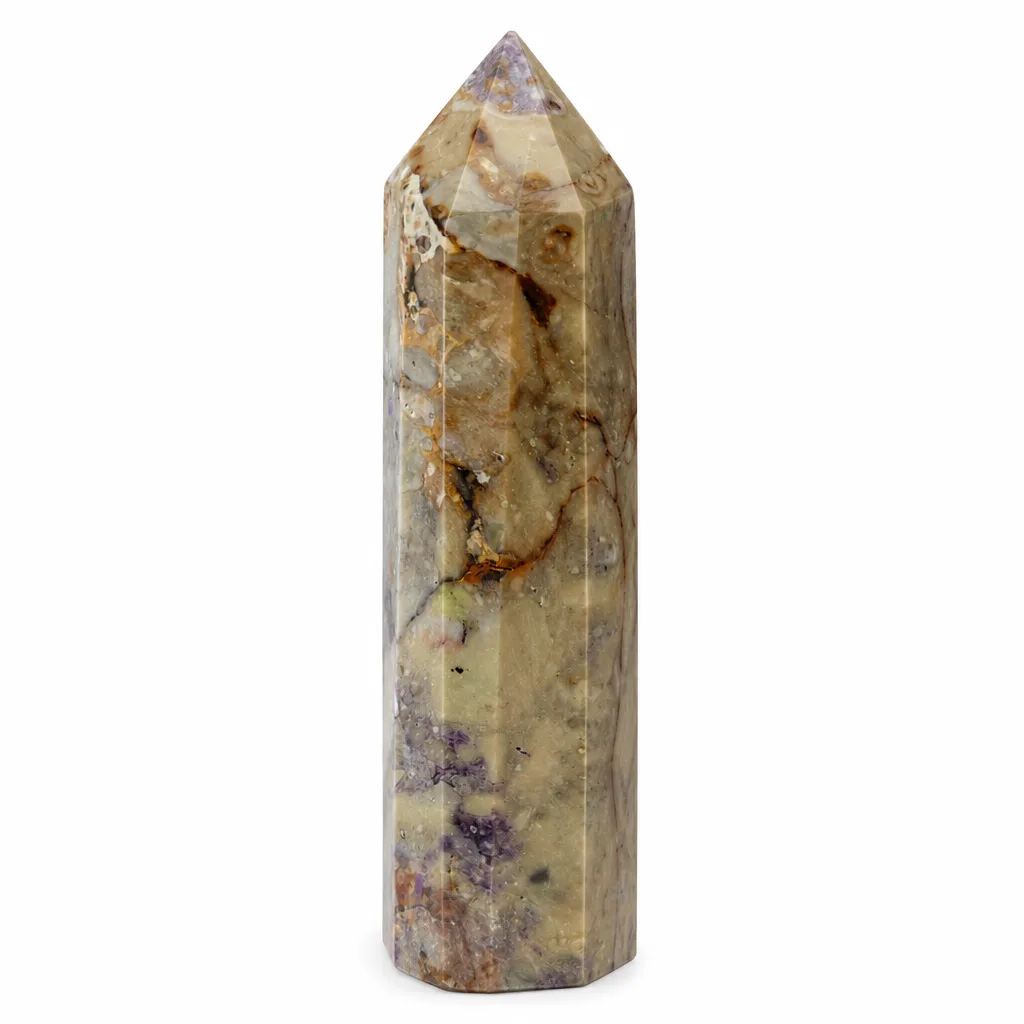 Charoite Crystal Pillar – Handcrafted Healing & Chakra Energy for Meditation, Yoga, & Spiritual Spaces