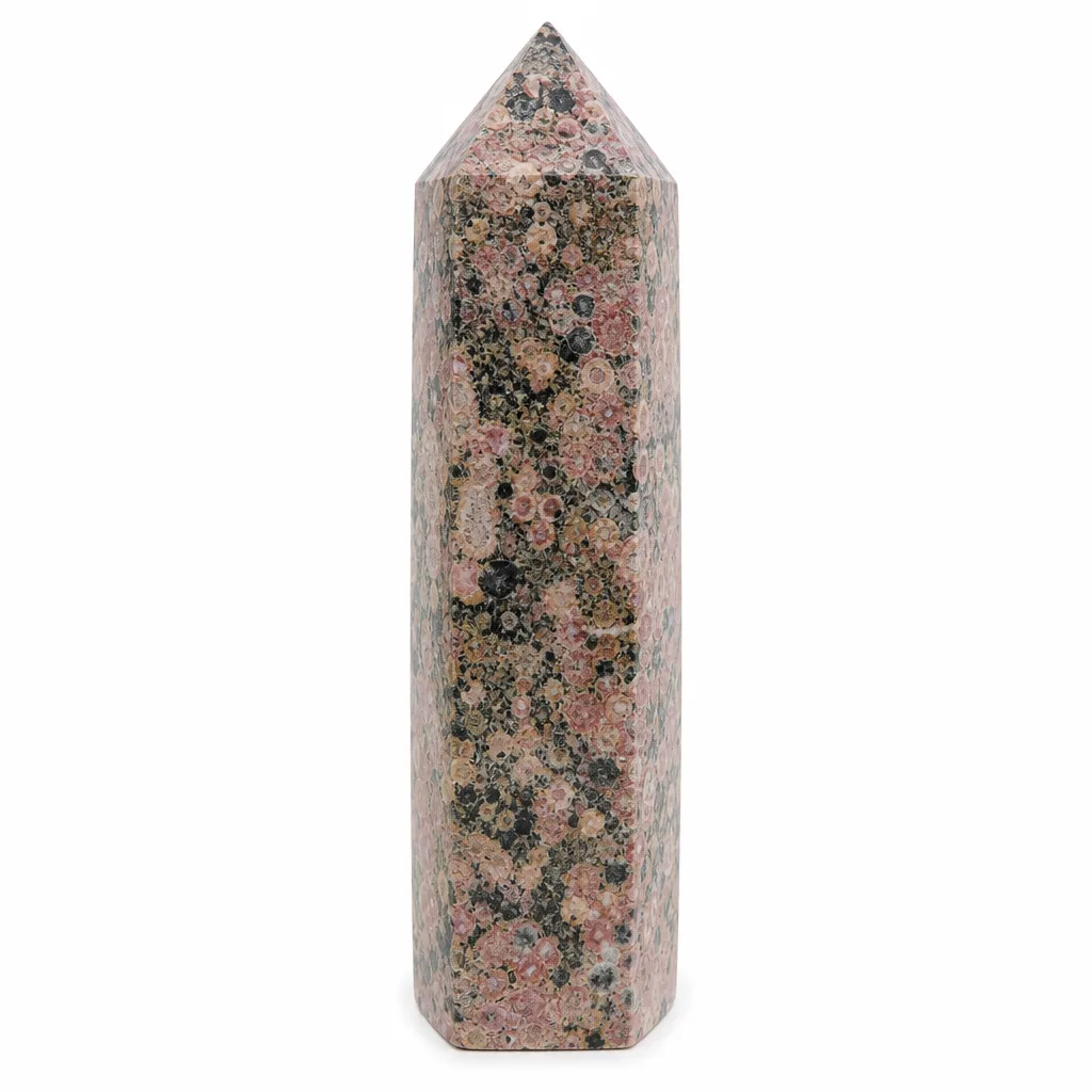 Leopard Skin Jasper Crystal Pillar – Premium Chakra Healing Energy Protection Decor for Meditation, Yoga, Altar & Executive Desk Collection