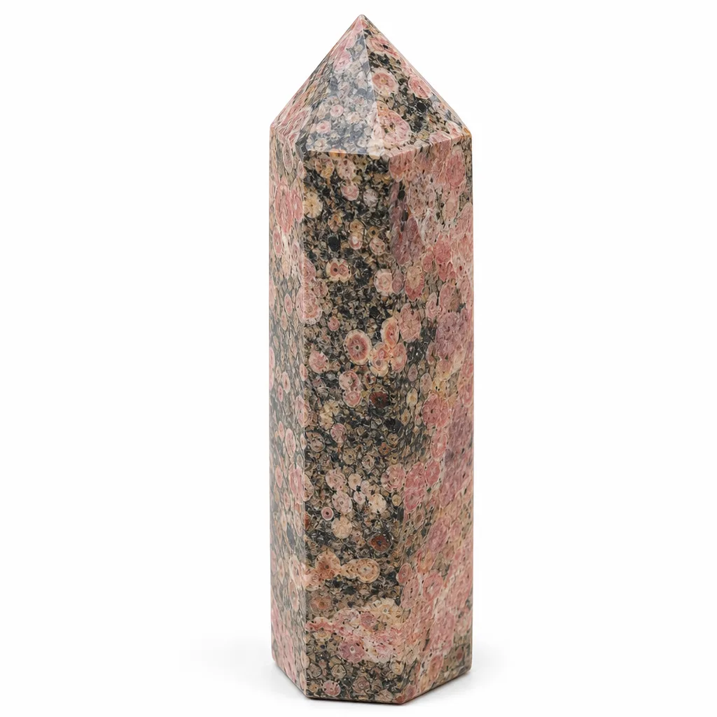 Leopard Skin Jasper Crystal Pillar – Premium Chakra Healing Energy Protection Decor for Meditation, Yoga, Altar & Executive Desk Collection