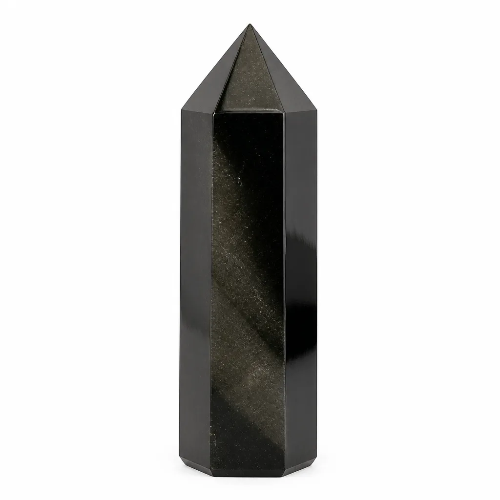 Golden Obsidian Crystal Pillar – Chakra Healing Energy & Protection for Meditation, Yoga, Office & Altar Decor – Premium Handcrafted Collection