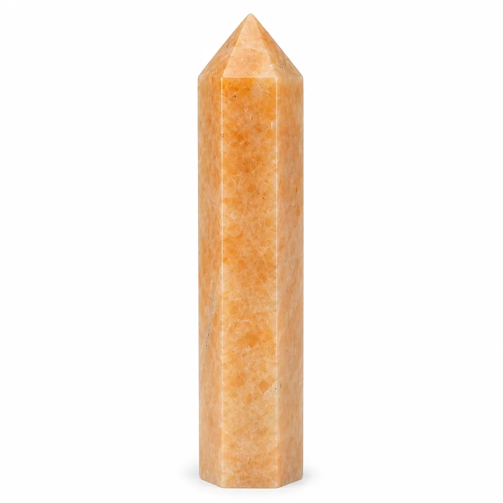 Premium Sunstone Crystal Pillar – Handcrafted Chakra Healing & Energy Decor for Meditation, Yoga, Bedroom, Office, Spiritual Gift Collection