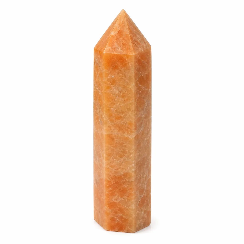 Premium Sunstone Crystal Pillar – Handcrafted Chakra Healing & Energy Decor for Meditation, Yoga, Bedroom, Office, Spiritual Gift Collection