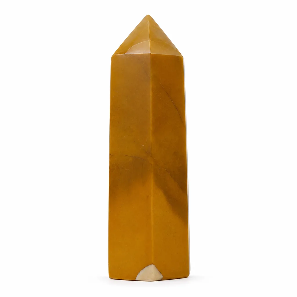Crystal Pillar Egg Yolk Stone Chakra Energy & Protection for Meditation & Office | Premium Metaphysical Collection