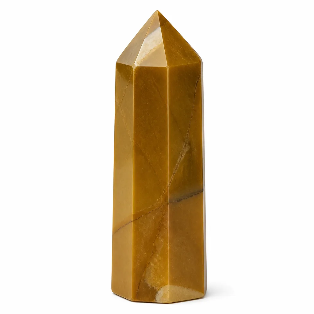 Crystal Pillar Egg Yolk Stone Chakra Energy & Protection for Meditation & Office | Premium Metaphysical Collection