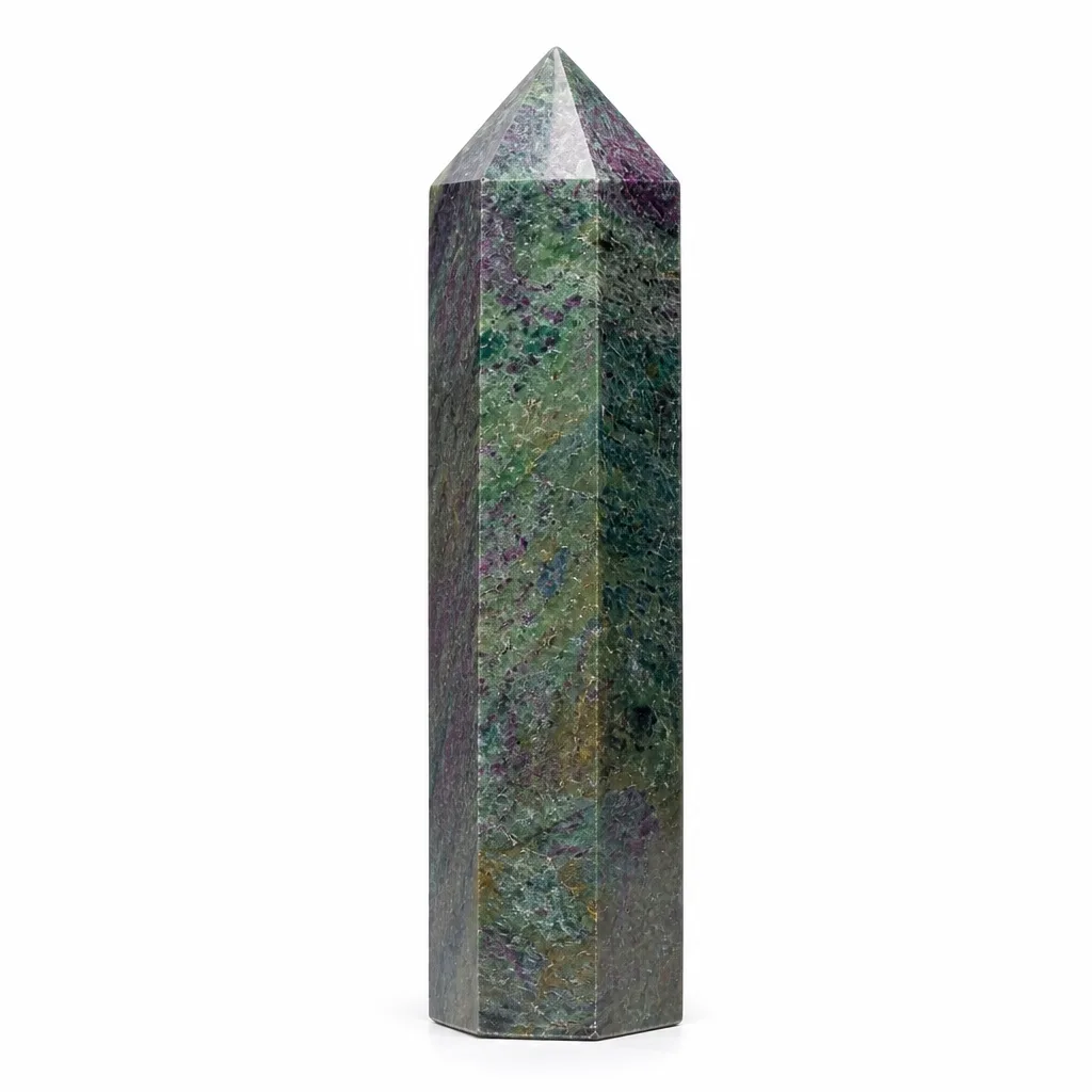 Premium Handcrafted Gemstone Pillar – Red, Green & Blue Chakra Healing for Meditation, Office & Spiritual Spaces