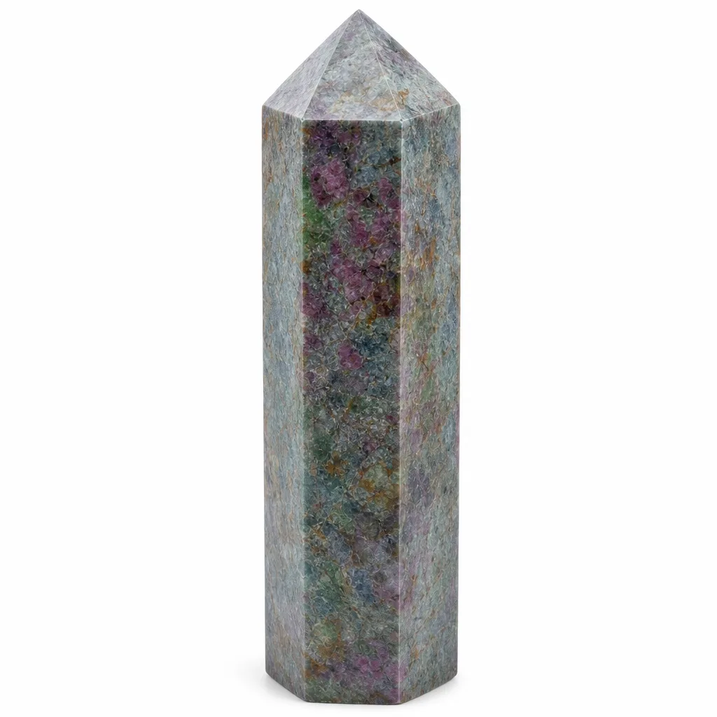 Premium Handcrafted Gemstone Pillar – Red, Green & Blue Chakra Healing for Meditation, Office & Spiritual Spaces