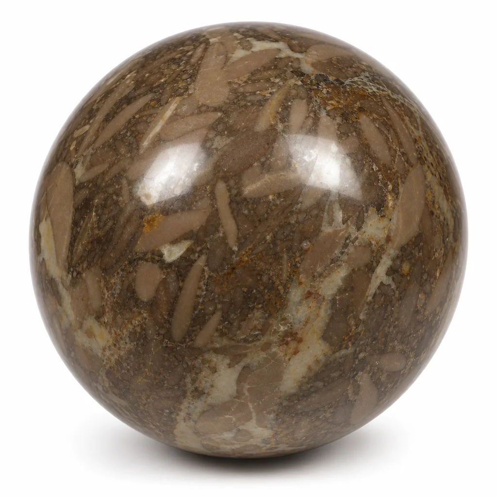 Bamboo Leaf Stone Crystal Sphere Chakra Healing & Protection Premium Collection