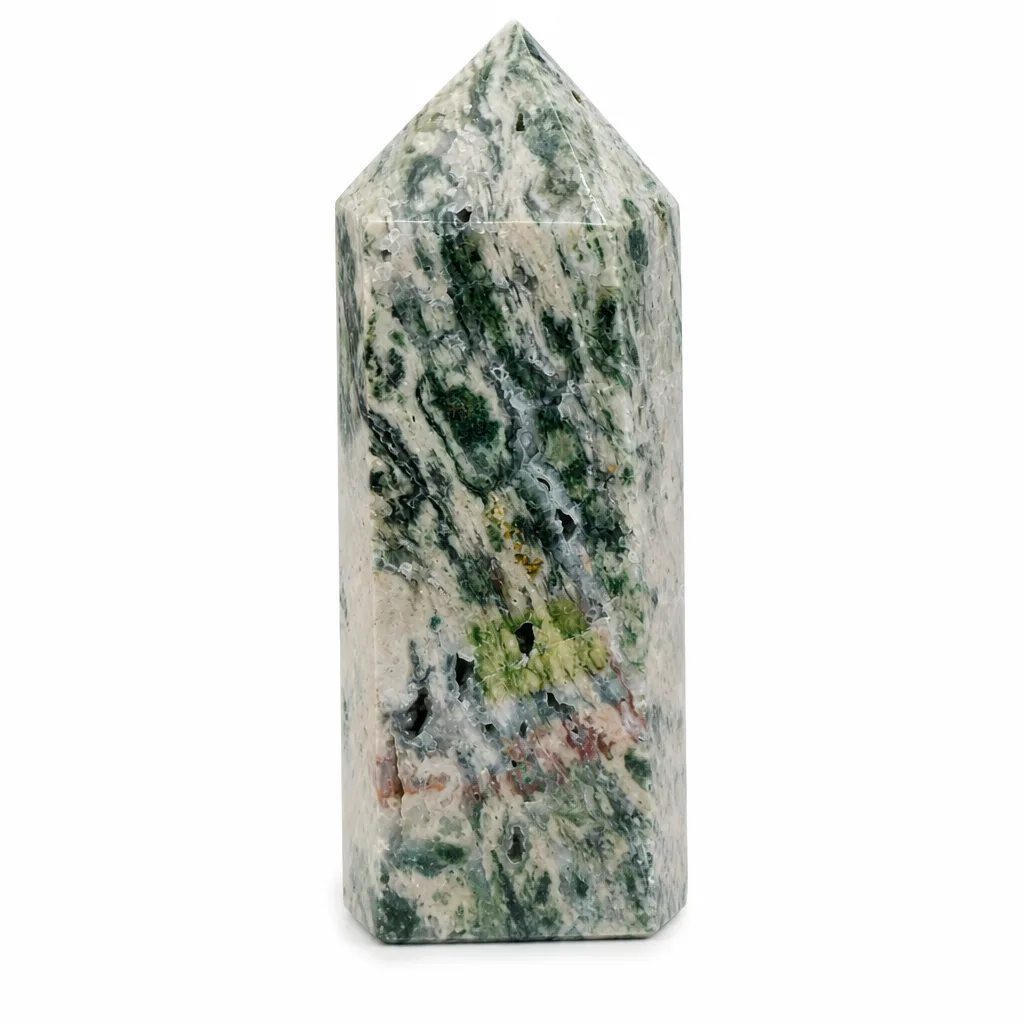 Premium Ocean Jasper Crystal Pillar – Chakra Healing Energy for Meditation & Home Decor