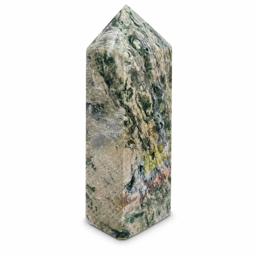 Premium Ocean Jasper Crystal Pillar – Chakra Healing Energy for Meditation & Home Decor