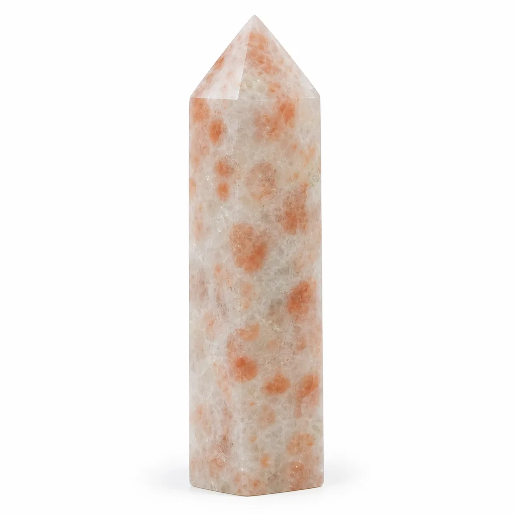 Premium Crystal Healing Pillar – Green Quartz Energy & Chakra Decor for Meditation, Yoga, Office & Altar – Red Sun Collection