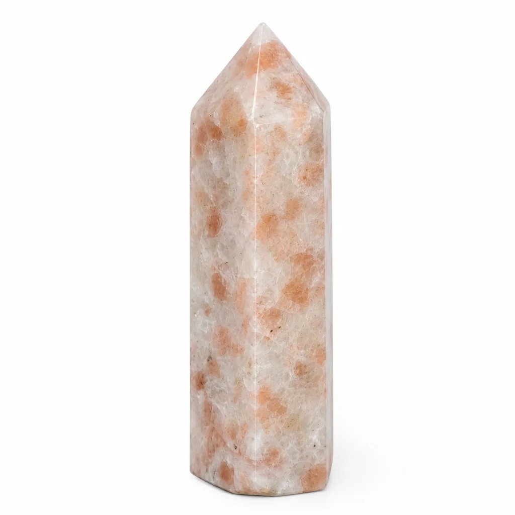 Premium Crystal Healing Pillar – Green Quartz Energy & Chakra Decor for Meditation, Yoga, Office & Altar – Red Sun Collection
