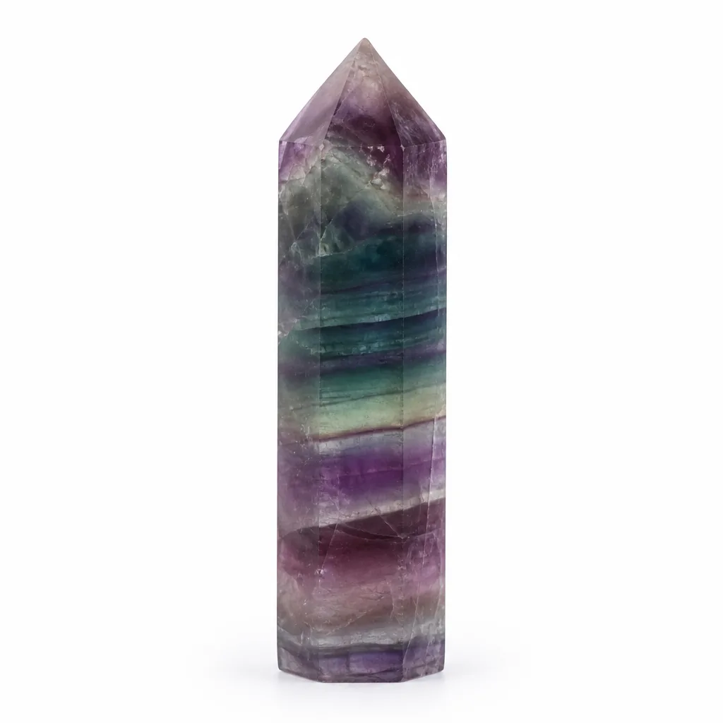 Fluorite Pillar Chakra Energy | Meditation, Office & Altar Decor | Premium Metaphysical Collection
