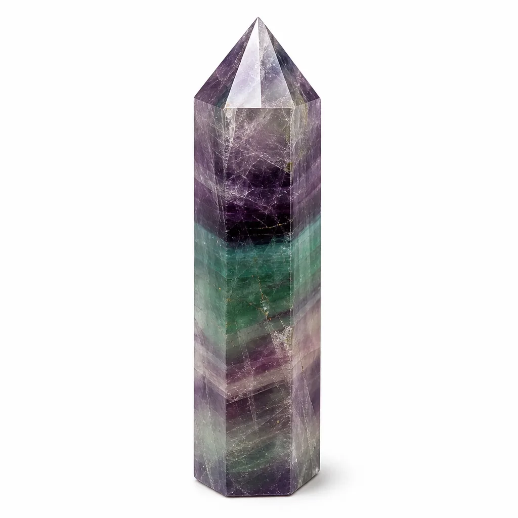 Fluorite Pillar Chakra Energy | Meditation, Office & Altar Decor | Premium Metaphysical Collection