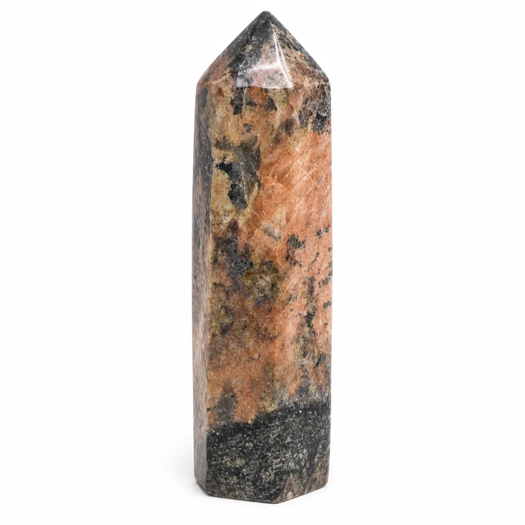 Black Tourmaline Rhodonite Crystal Column – Handcrafted Healing & Protection for Meditation, Yoga, Home & Spiritual Spaces