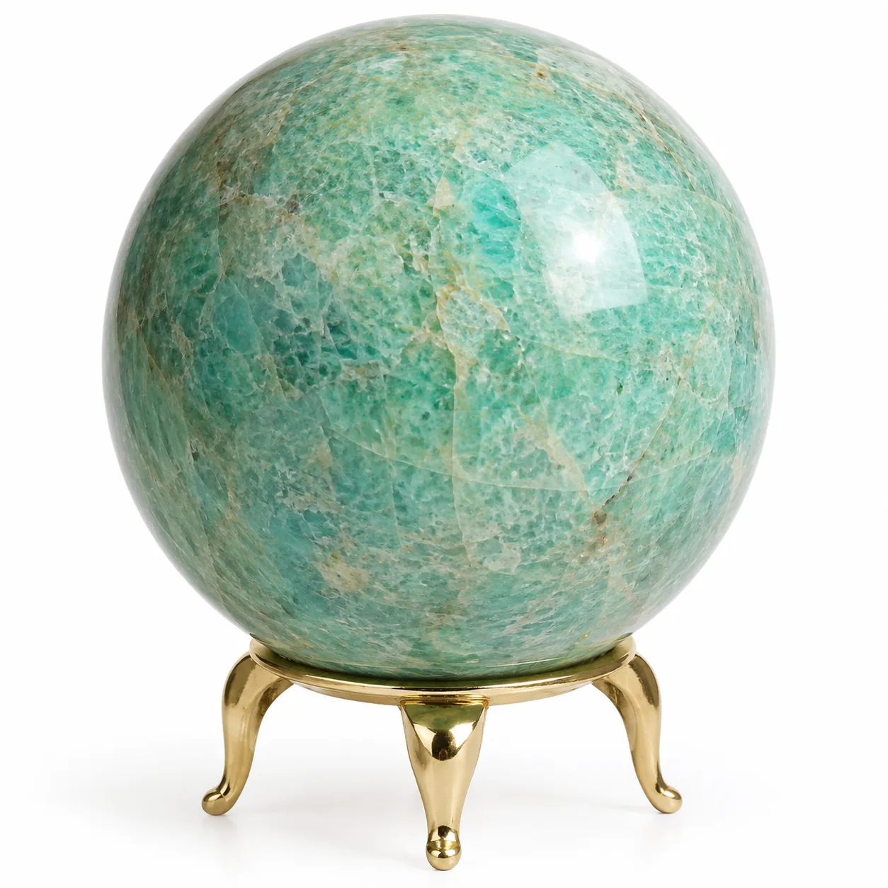 Premium Amazonite Sphere – Handcrafted Healing Crystal for Meditation & Wellness Decor