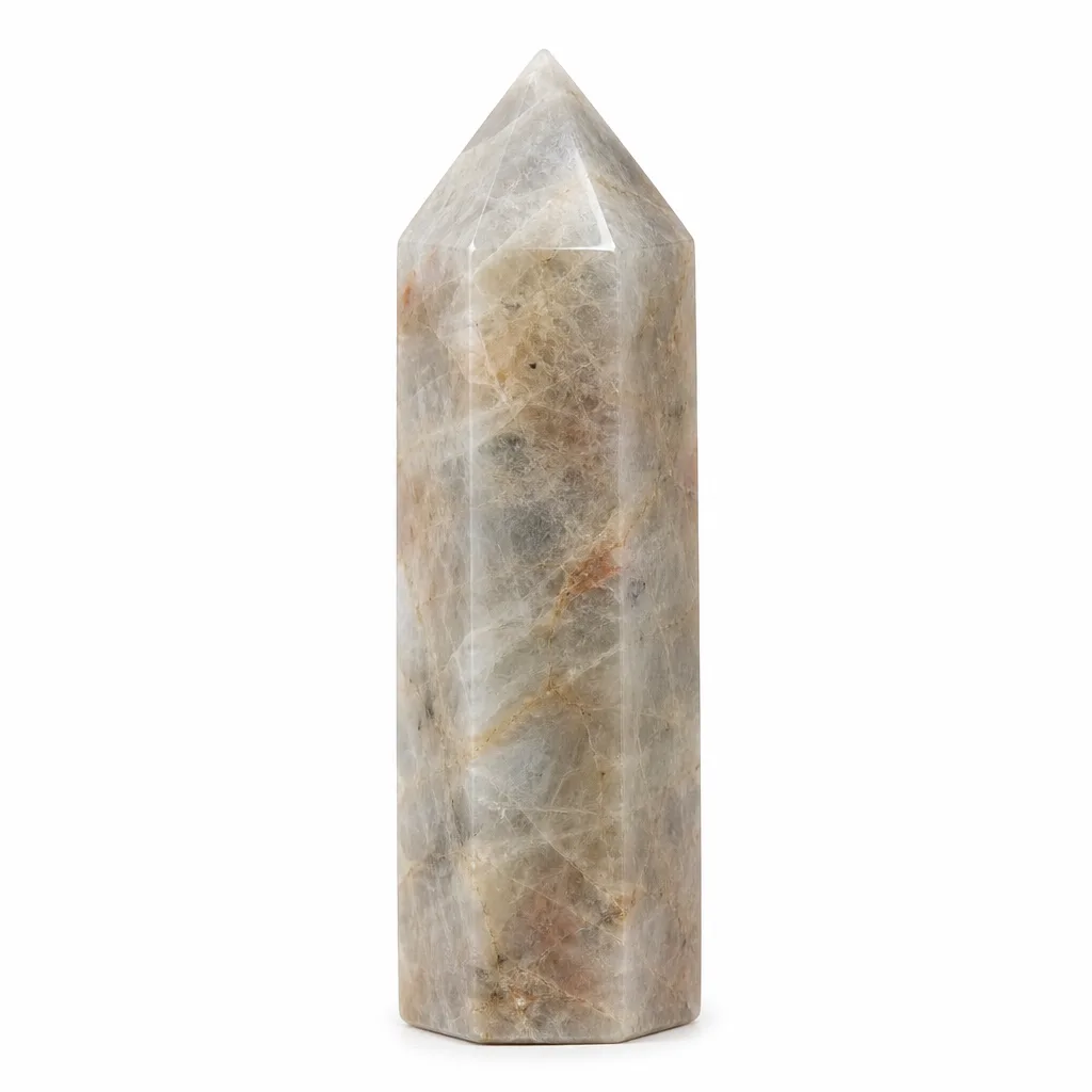 Premium Handcrafted Moonstone Pillar – Chakra Healing & Energy Decor for Meditation, Yoga, Home & Wellness Spaces