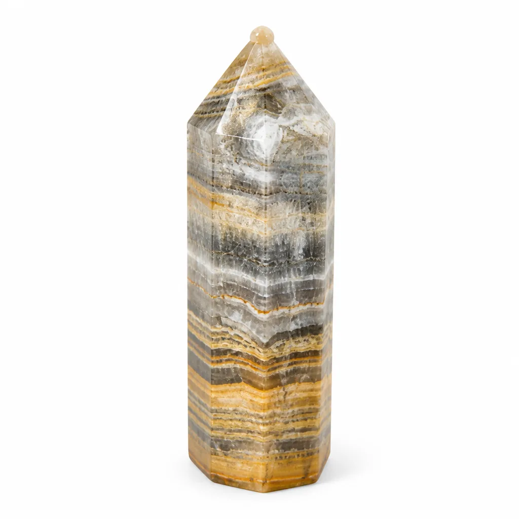 Banded Agate Crystal Pillar – Premium Healing Energy & Protection for Meditation, Yoga, Altar & Office | Metaphysical Collection