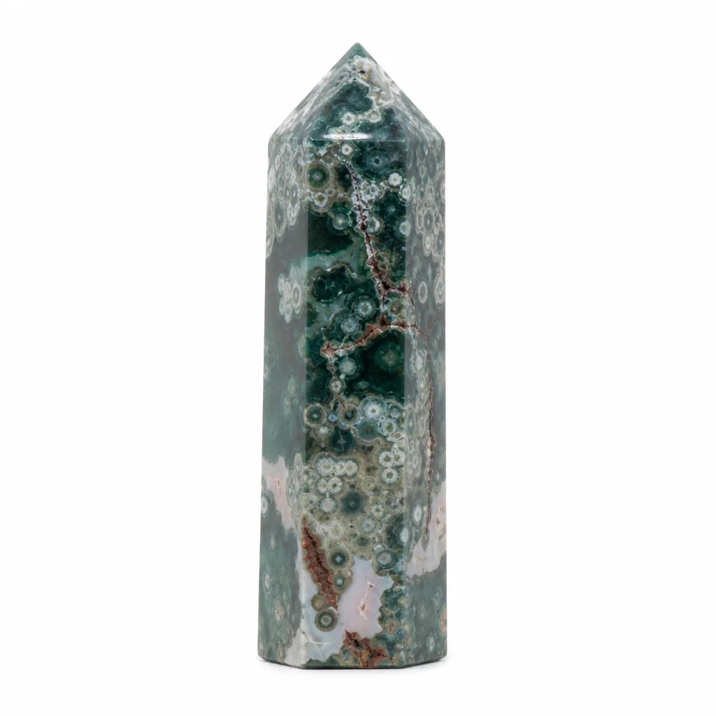 Ocean Jasper Crystal Small Pillar | Chakra Healing Energy Protection Meditation
