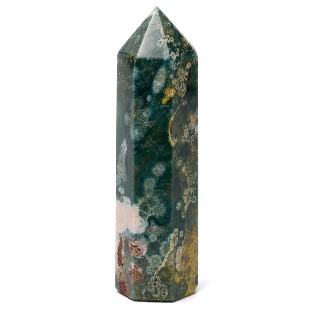 Ocean Jasper Crystal Small Pillar | Chakra Healing Energy Protection Meditation