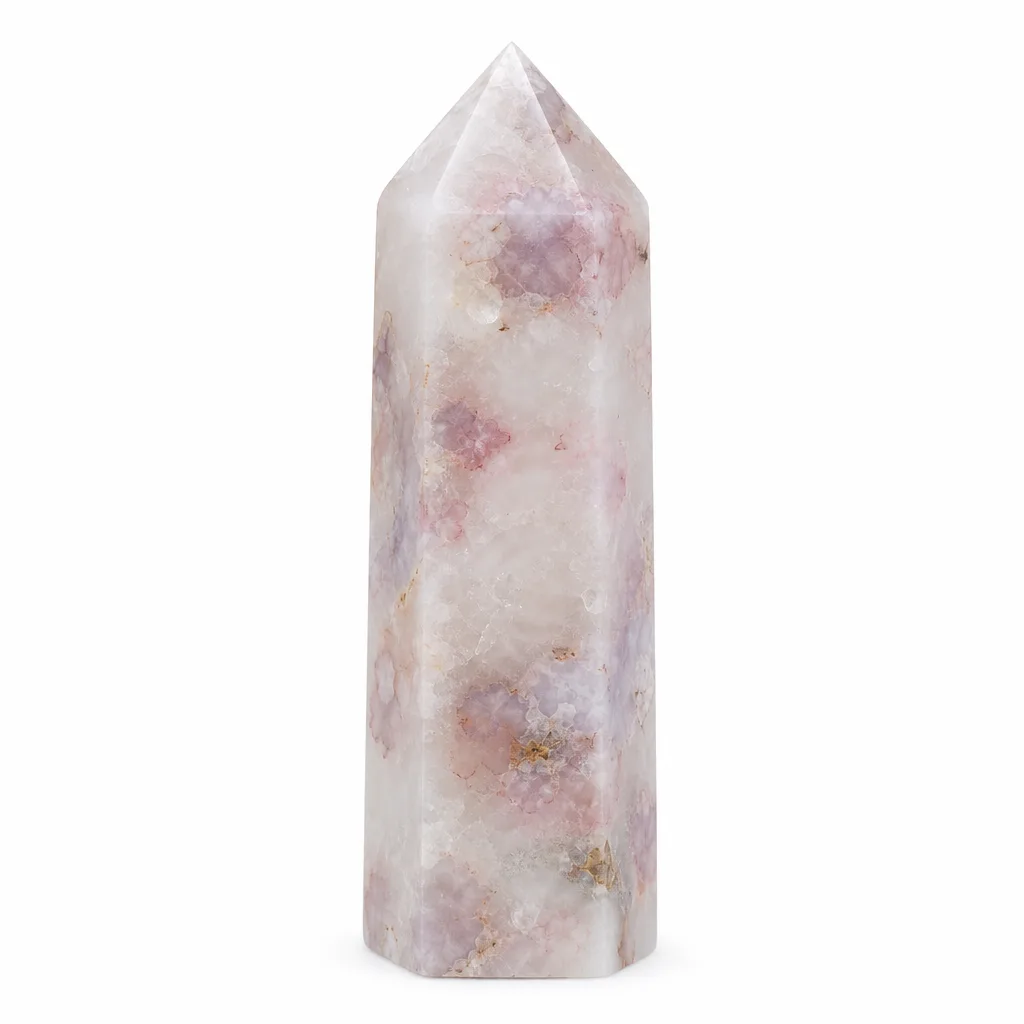 This title is ready to use: Premium Crystal Tower Purple Pink Cherry Blossom Chakra Energy Healing Decor for Meditation & Altar image 1 This title is ready to use: Premium Crystal Tower Purple Pink Cherry Blossom Chakra Energy Healing Decor for Meditation & Altar
