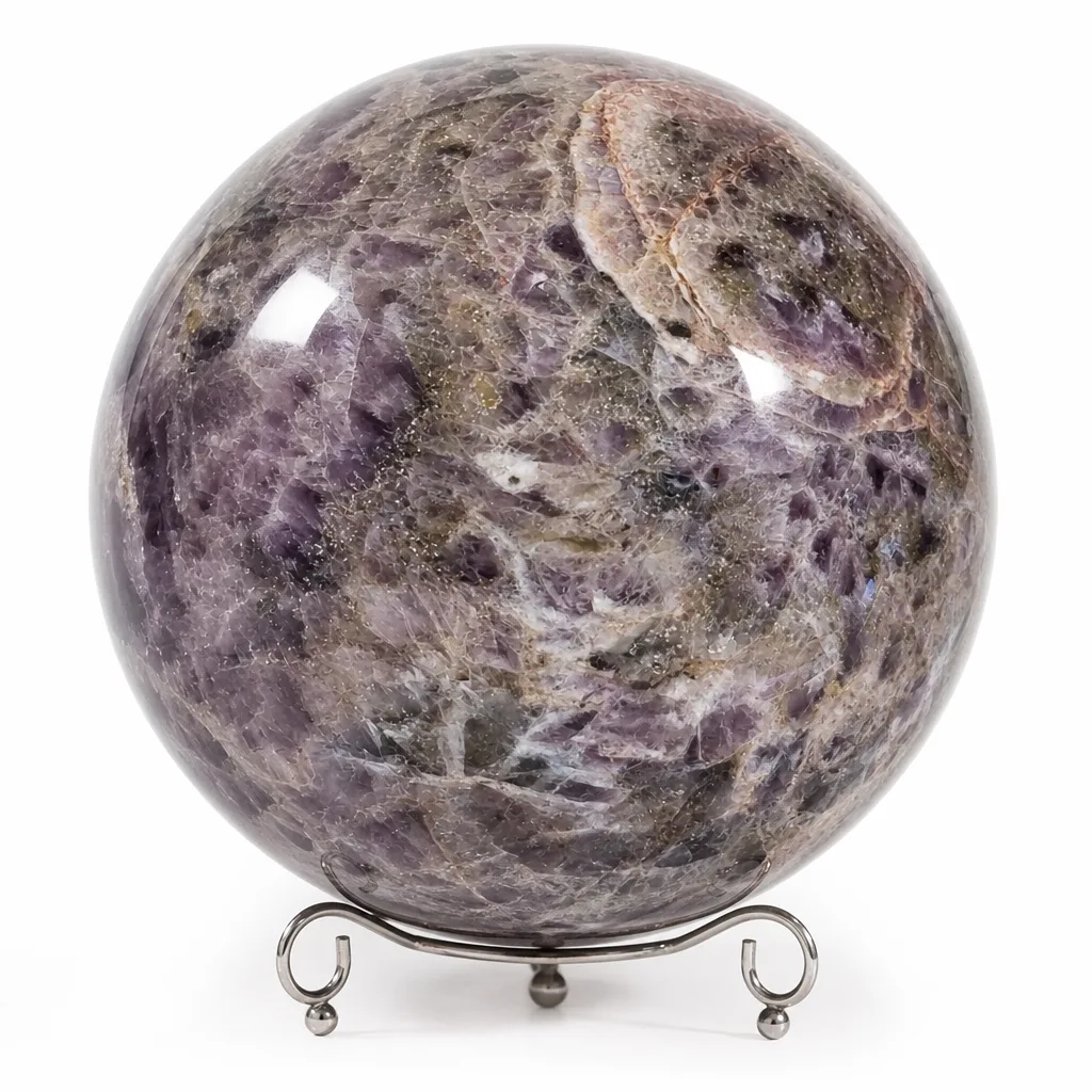 Premium Handcrafted Amethyst Crystal Ball – Healing Chakra Energy for Meditation & Decor