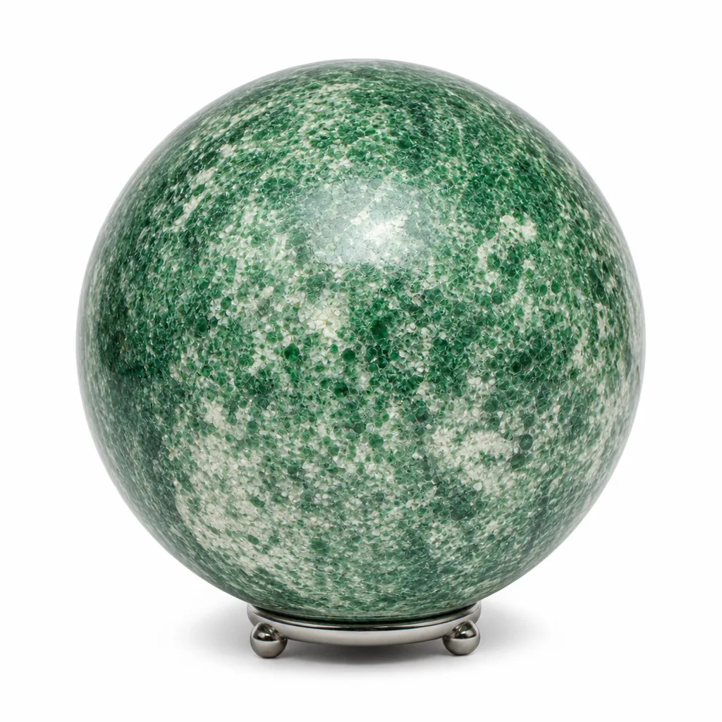 Premium Qinghai Emerald Crystal Ball – Healing Chakra Energy for Meditation, Yoga & Spiritual Decor