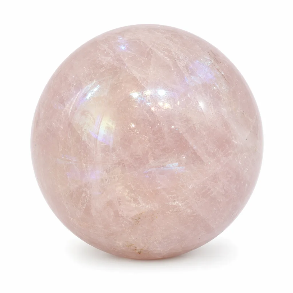Premium Rose Quartz Crystal Sphere Healing Energy Chakra Decor for Meditation, Yoga, Bedroom & Office | Metaphysical Collection Series Purple Label