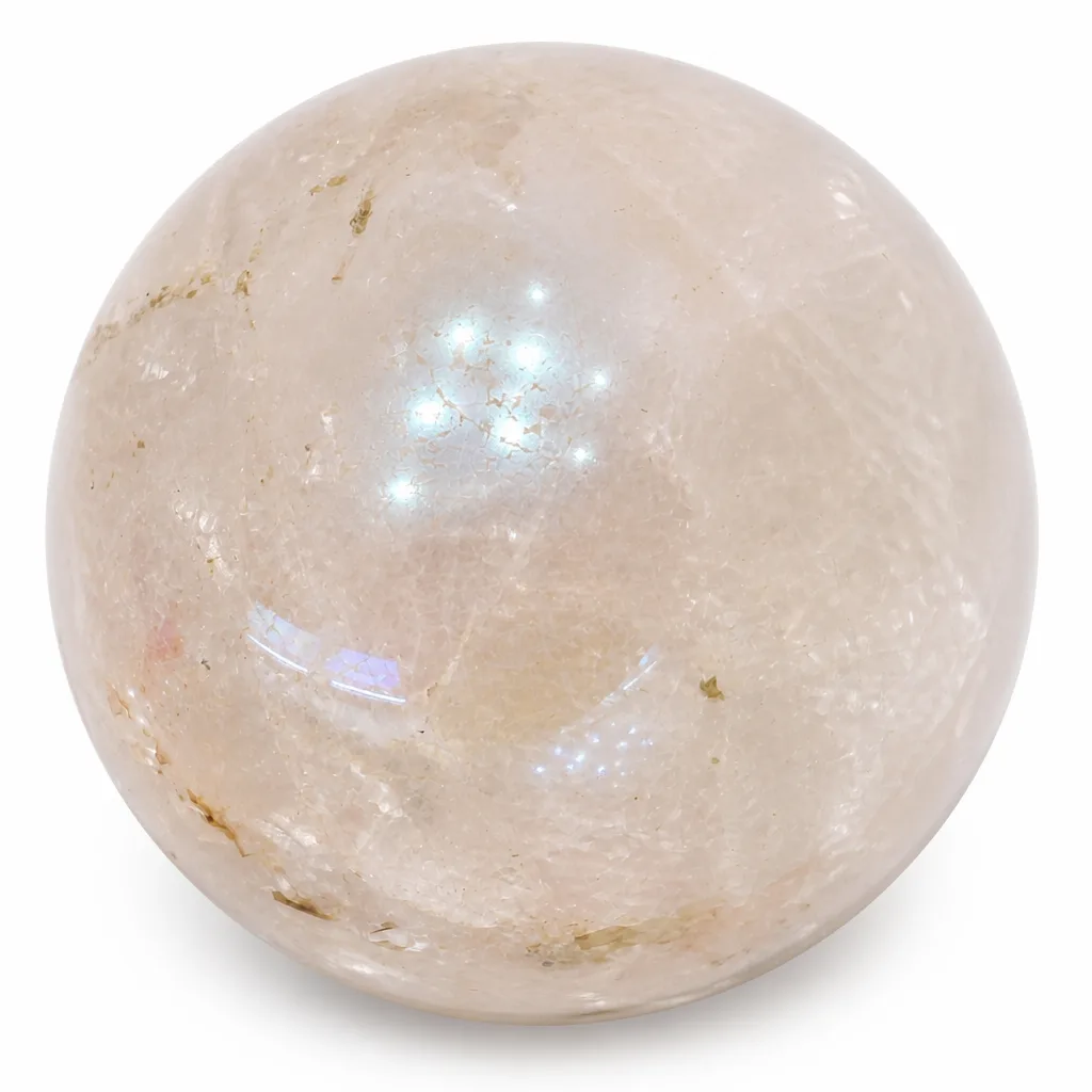 Premium Rose Quartz Crystal Sphere Healing Energy Chakra Decor for Meditation, Yoga, Bedroom & Office | Metaphysical Collection Series Purple Label