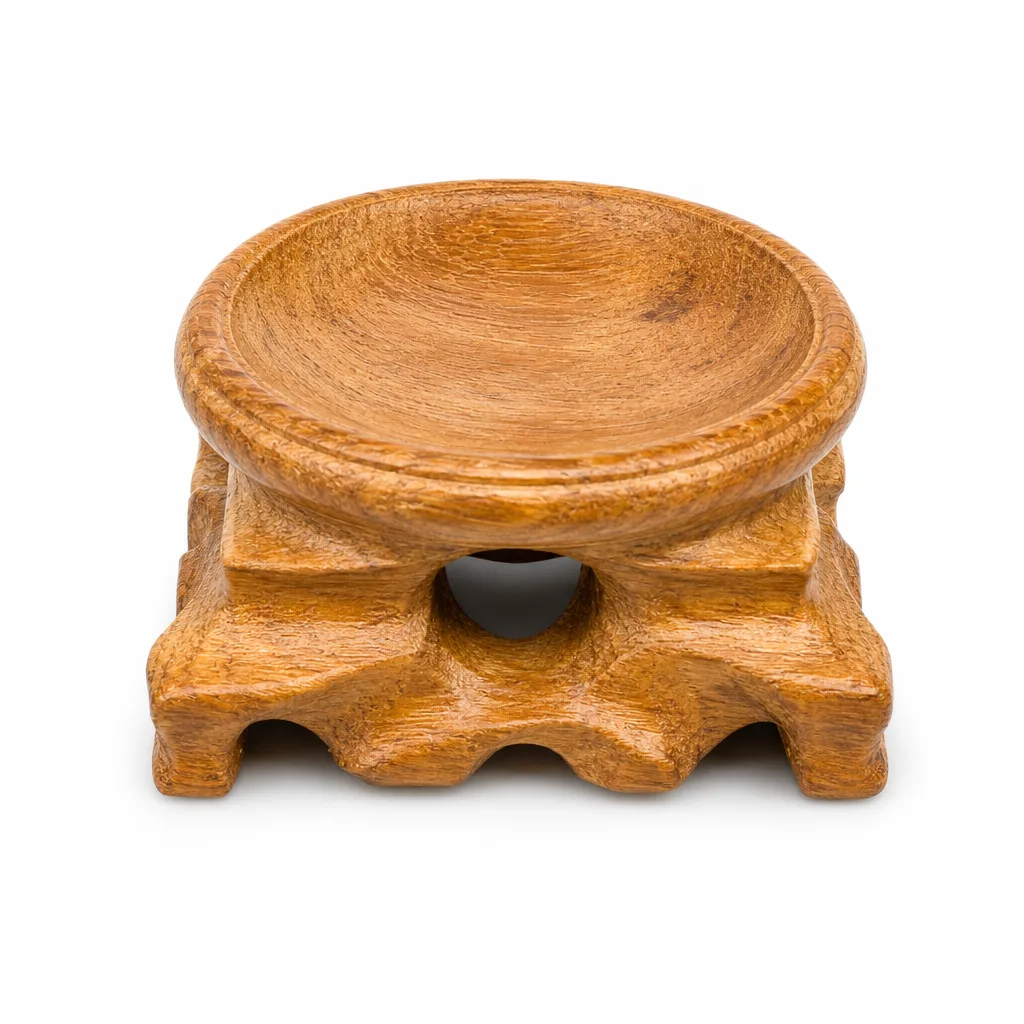 Solid Wood Display Stand – Handcrafted Chakra Energy Altar Decor for Meditation, Office & Living Room | Premium Metaphysical Collection