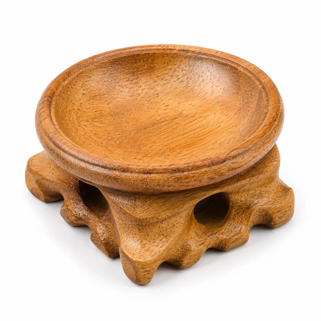 Solid Wood Display Stand – Handcrafted Chakra Energy Altar Decor for Meditation, Office & Living Room | Premium Metaphysical Collection