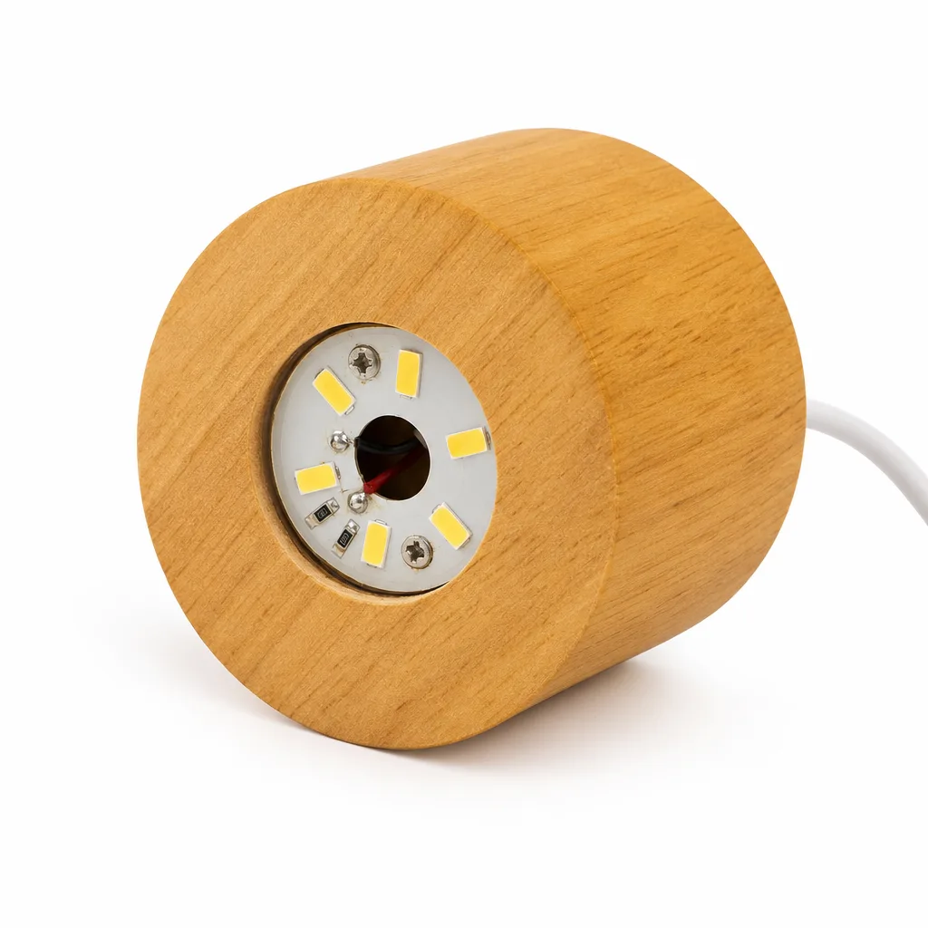 Premium Handcrafted Wooden Lamp Base – Chakra Healing Energy Decor for Meditation, Yoga & Spiritual Spaces