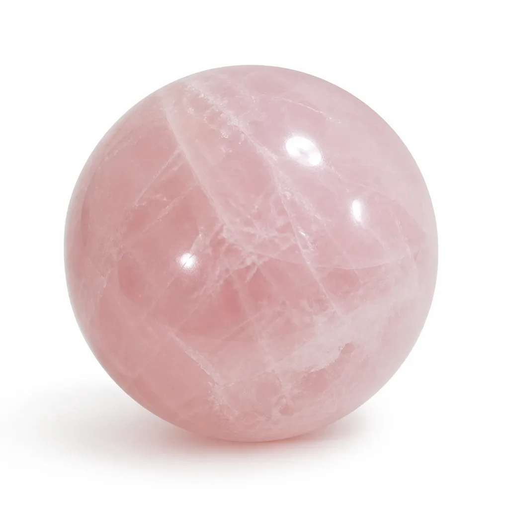 Premium Handcrafted Rose Quartz Sphere – Healing Chakra Energy for Meditation, Yoga & Spiritual Spaces