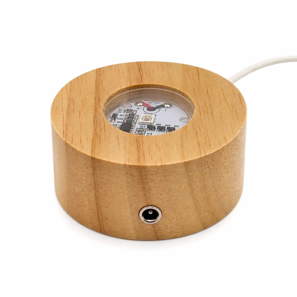 Wooden Color-Light Lamp Base for Chakra Energy Decor, Meditation & Altar – Premium Metaphysical Collection