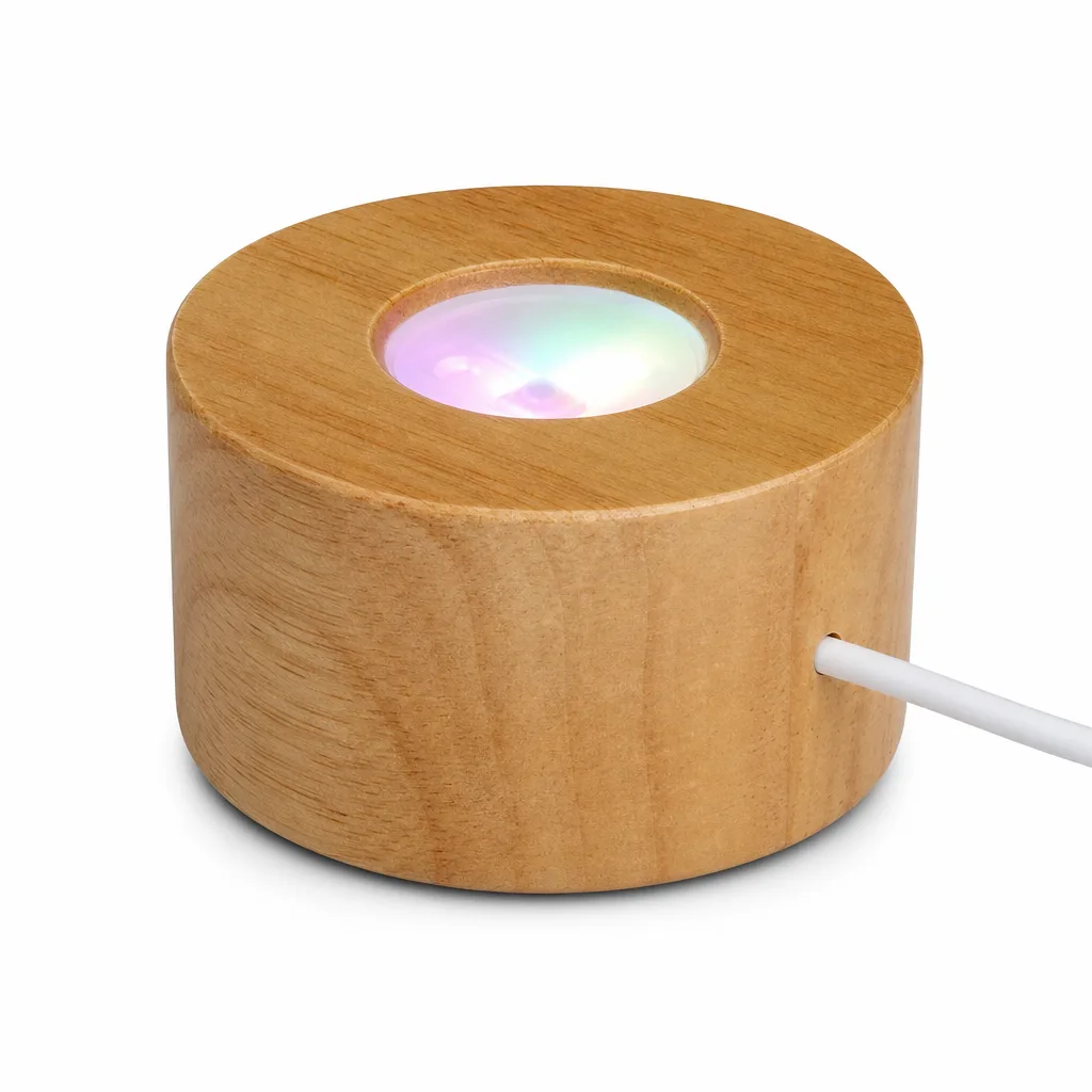 Wooden Color-Light Lamp Base for Chakra Energy Decor, Meditation & Altar – Premium Metaphysical Collection
