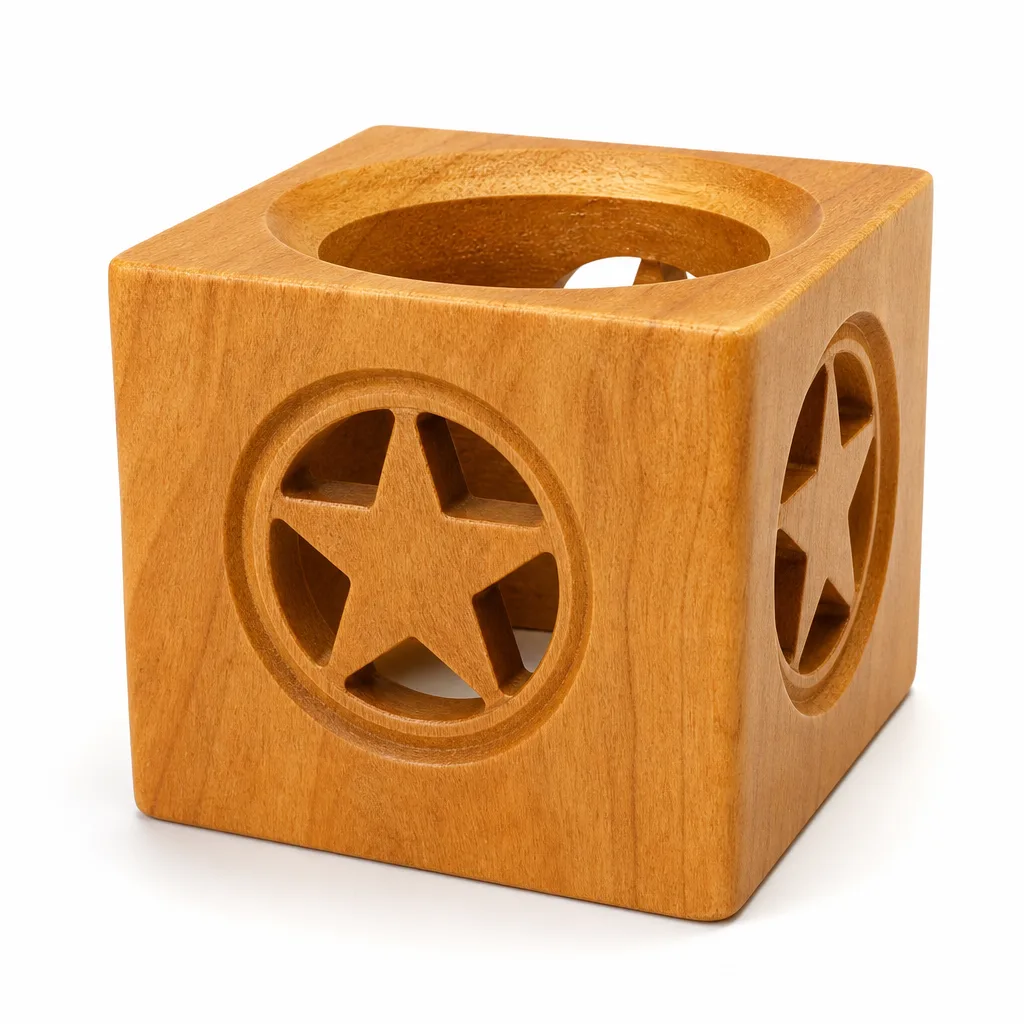 Premium Handcrafted Wooden Pentagram Base – Chakra Healing & Energy Protection for Meditation, Altar, & Home Decor
