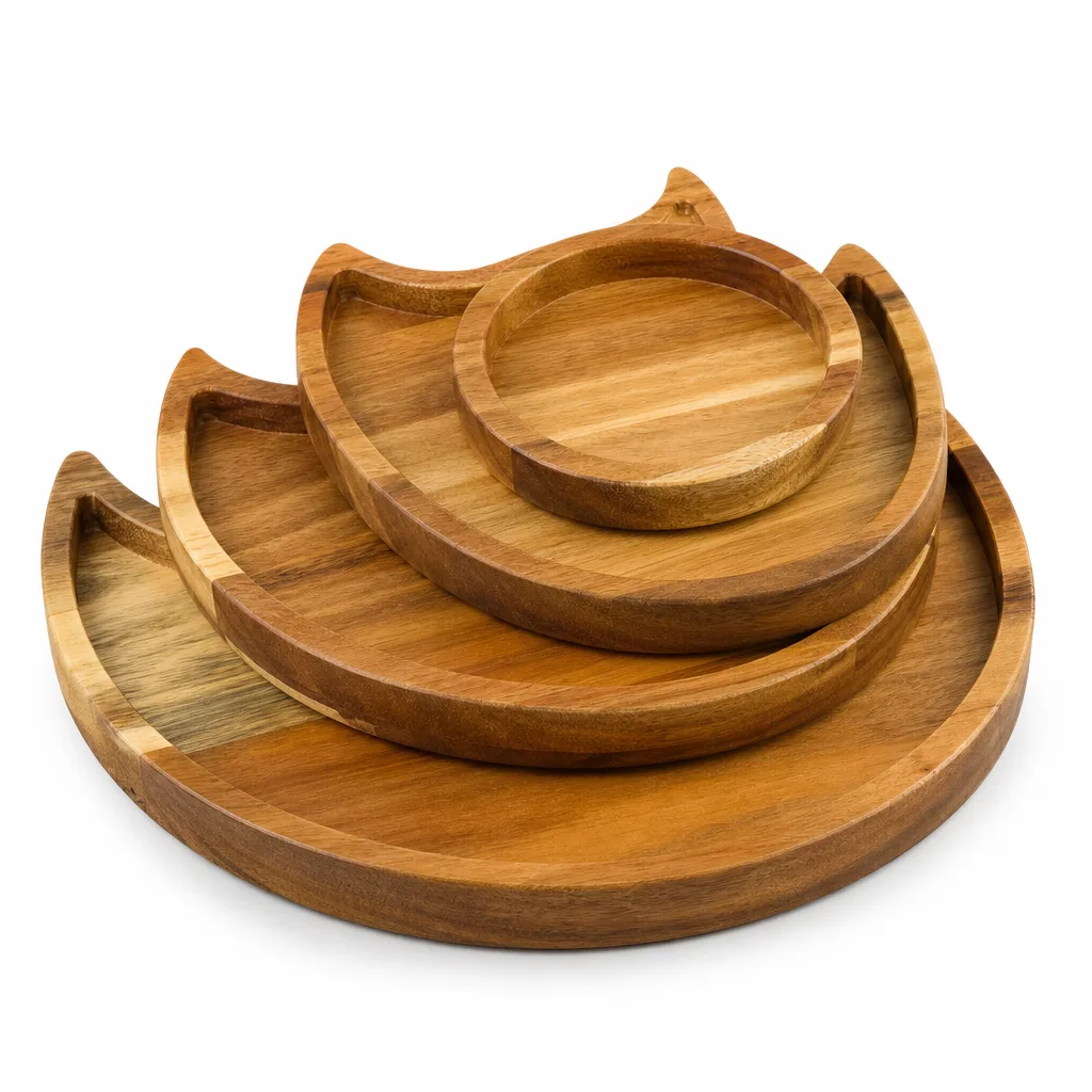 Premium Handcrafted Wooden Sun & Moon Plate Set – Chakra Healing & Energy Decor for Meditation, Yoga, Altar & Wellness Spaces