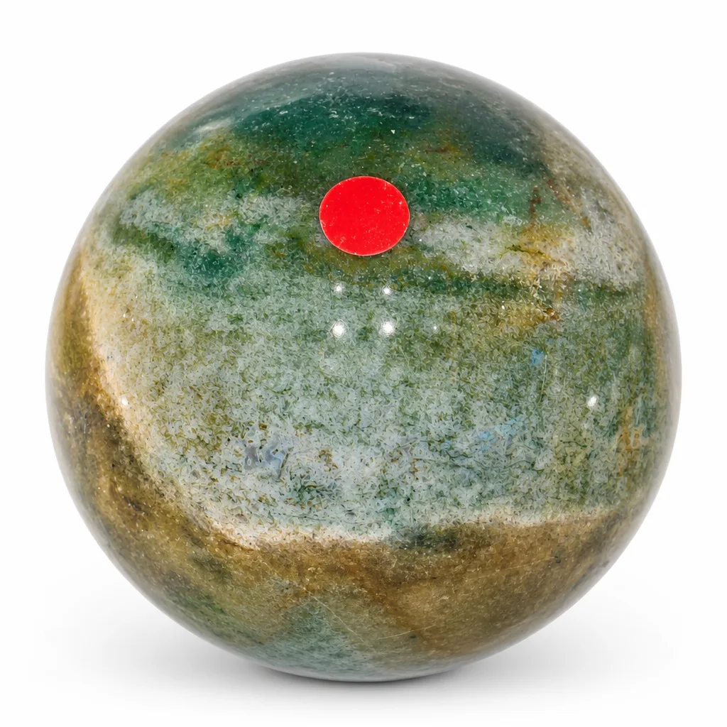 Premium Moss Agate Crystal Sphere – Healing Chakra Energy for Meditation & Home Decor