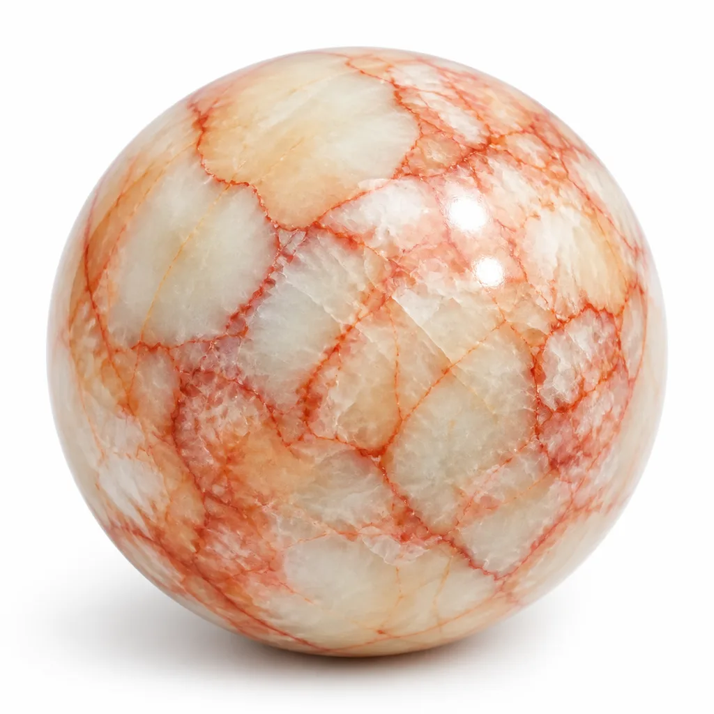 Crystal Sphere Red Network Ball Chakra Energy & Protection for Meditation, Yoga & Altar Decor | Premium Metaphysical Collection