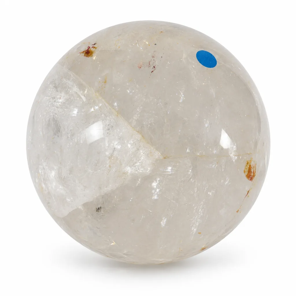 White Crystal Ball – Premium Handcrafted Quartz for Chakra Healing & Energy, Meditation & Altar Decor, Blue Label