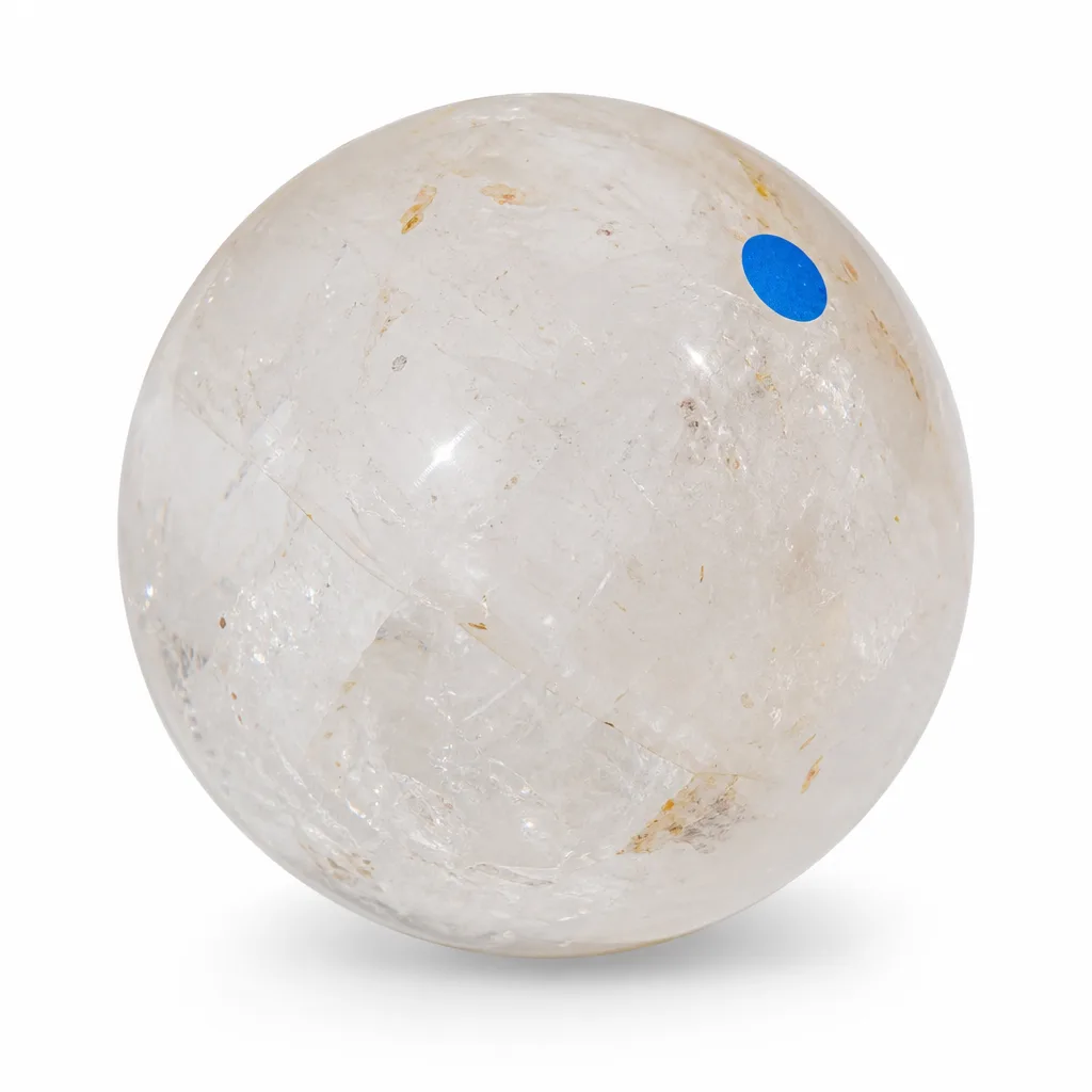 White Crystal Ball – Premium Handcrafted Quartz for Chakra Healing & Energy, Meditation & Altar Decor, Blue Label