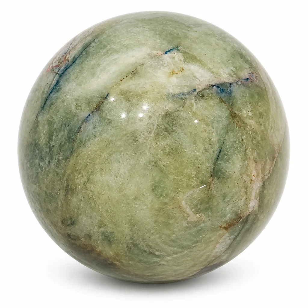 Premium Green Moonlight Sphere Crystal – Handcrafted Healing Energy for Meditation, Yoga & Spiritual Decor