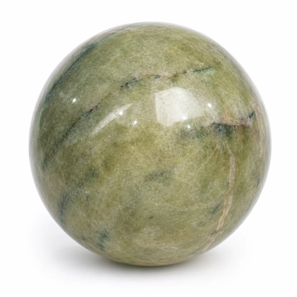 Premium Green Moonlight Sphere Crystal – Handcrafted Healing Energy for Meditation, Yoga & Spiritual Decor