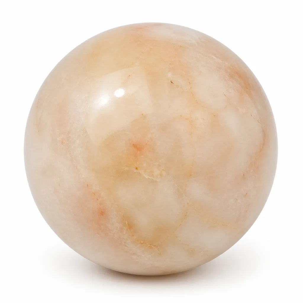 Premium Coral Jade Sphere – Handcrafted Healing & Chakra Energy for Meditation, Yoga & Spiritual Spaces