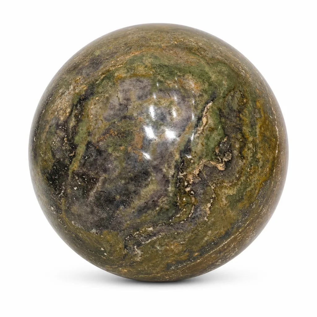 Ocean Jasper Sphere Crystal – Chakra Healing Energy Protection for Meditation, Yoga & Altar Decor Collection
