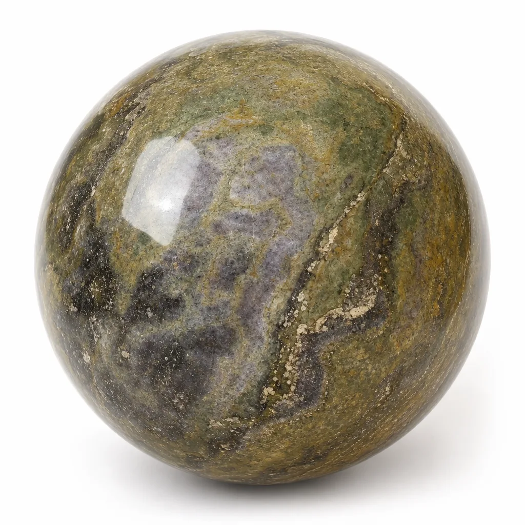 Ocean Jasper Sphere Crystal – Chakra Healing Energy Protection for Meditation, Yoga & Altar Decor Collection