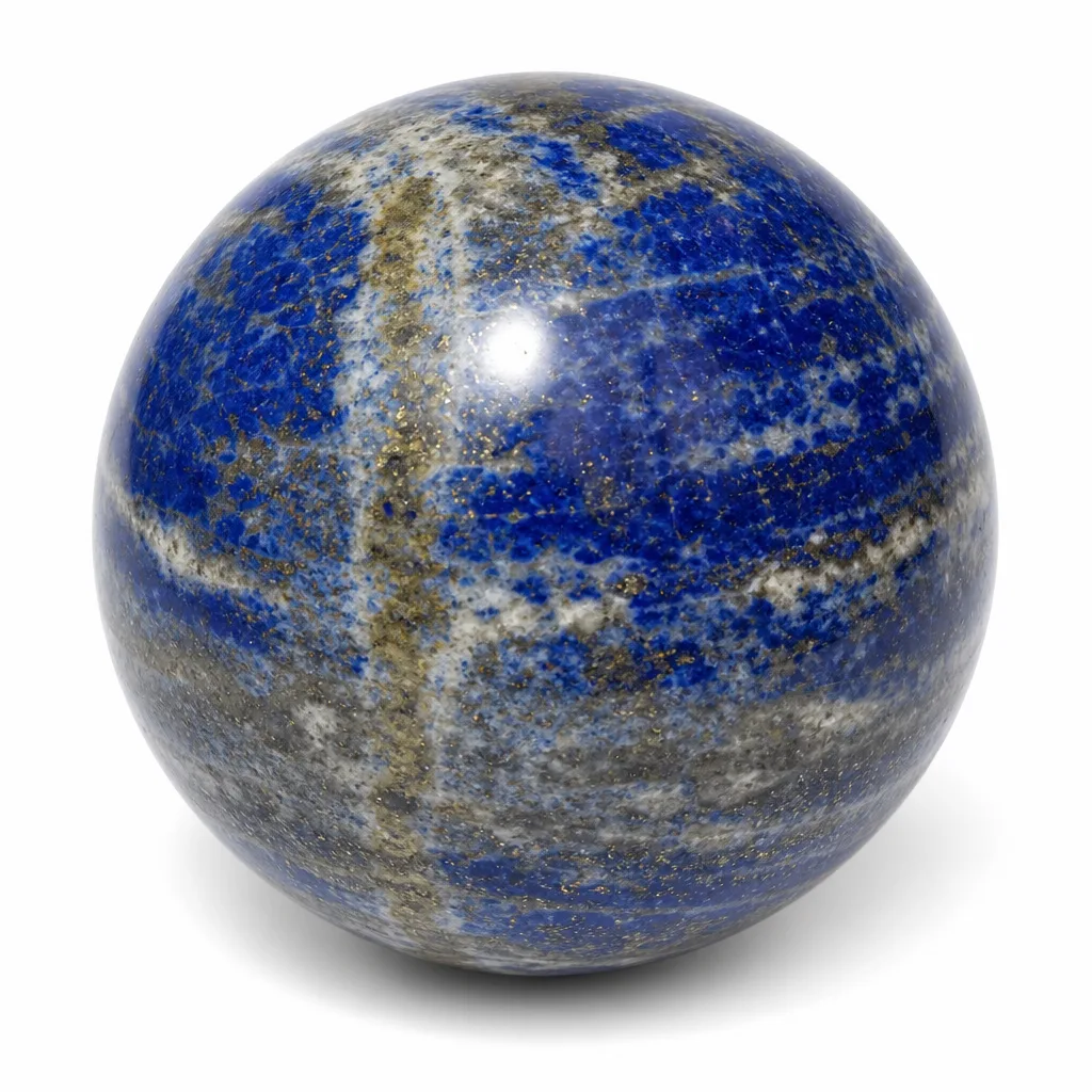 Lapis Lazuli Crystal Sphere Chakra Energy & Protection Decor for Meditation & Office – Premium Handcrafted Metaphysical Blue Label