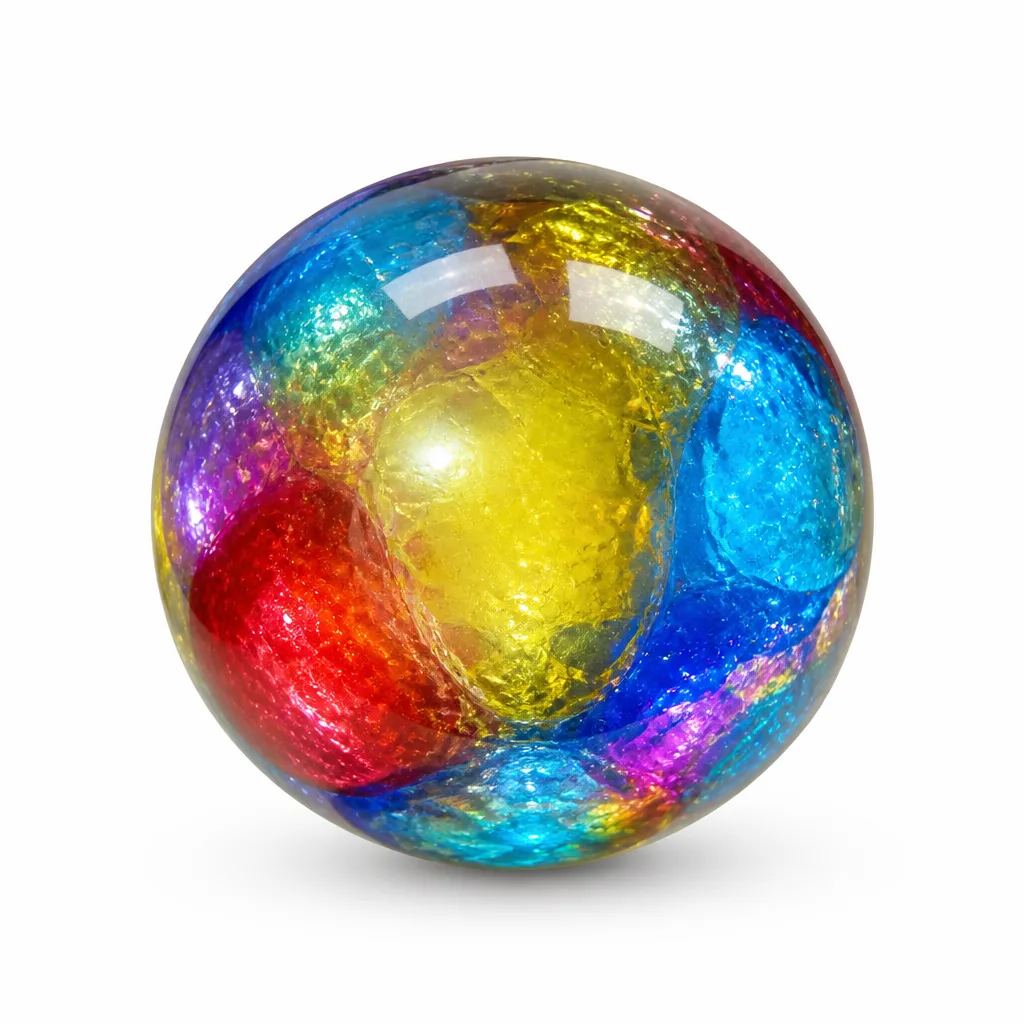 Crystal Sphere Color-Plated Mixed Color Chakra Energy Decor | Premium Collection